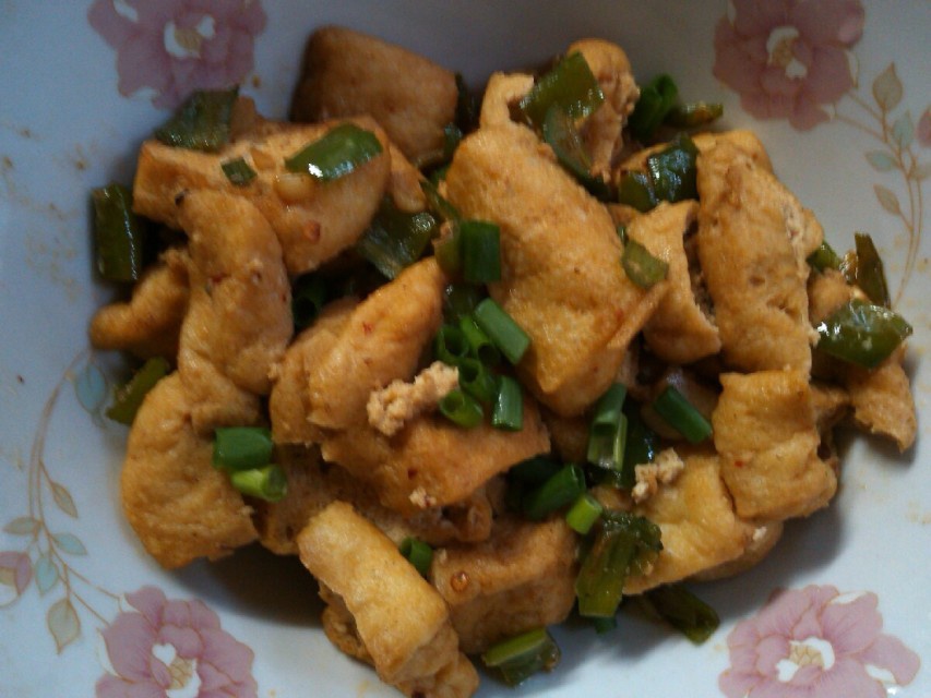 油豆腐炒青椒