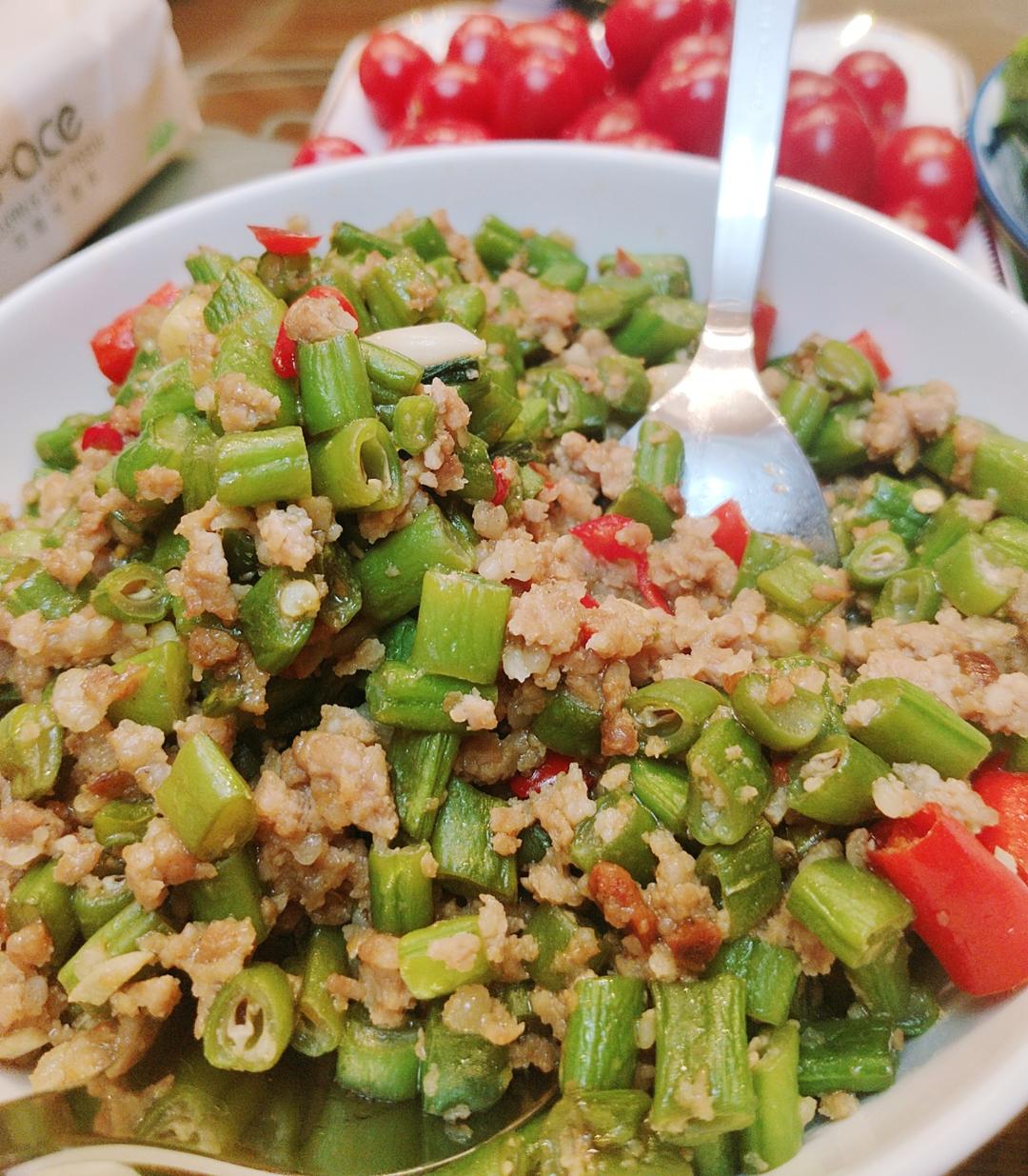 肉沫豆角下饭菜
