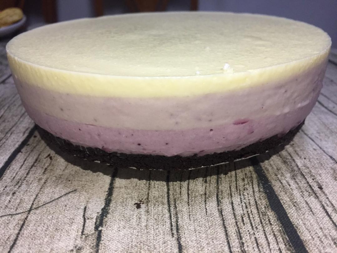 渐变蓝莓冻芝士蛋糕（免烤）