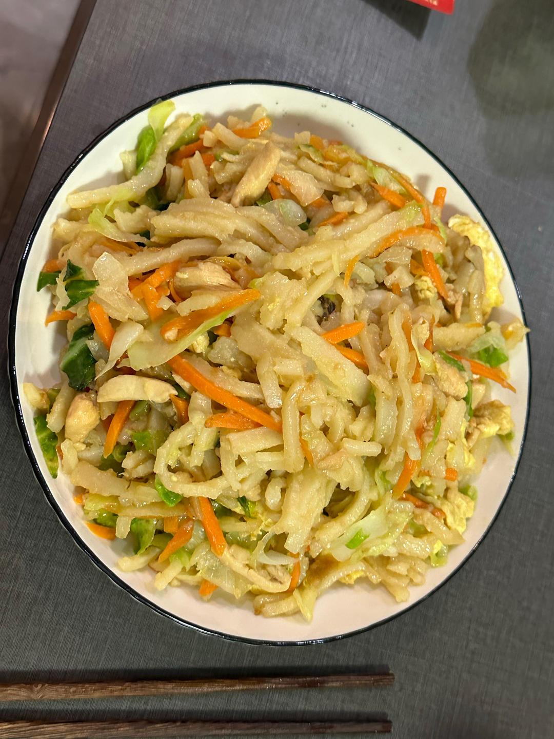 堂妈小厨——肉丝炒饼