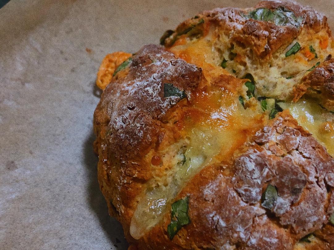 菠菜南瓜奶酪丹波面包丨健康·烘焙