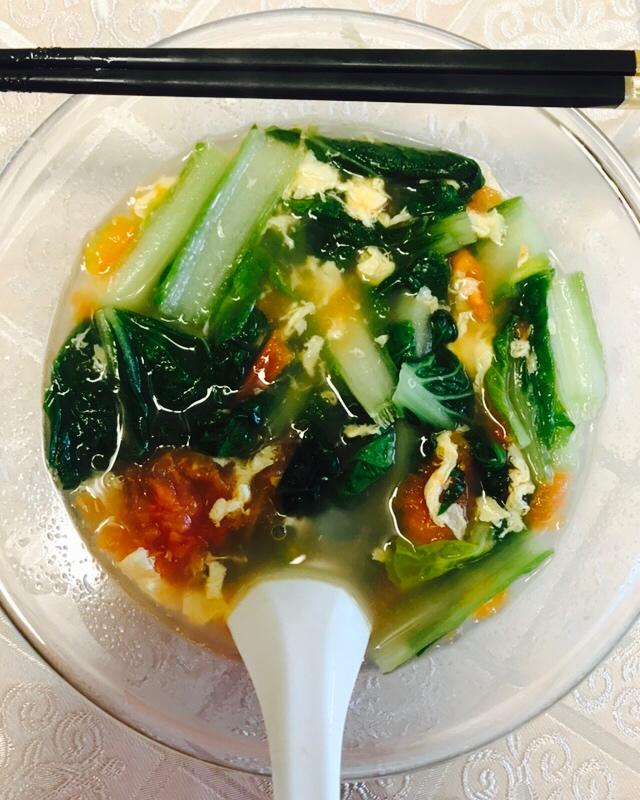 西红柿青菜鸡蛋汤