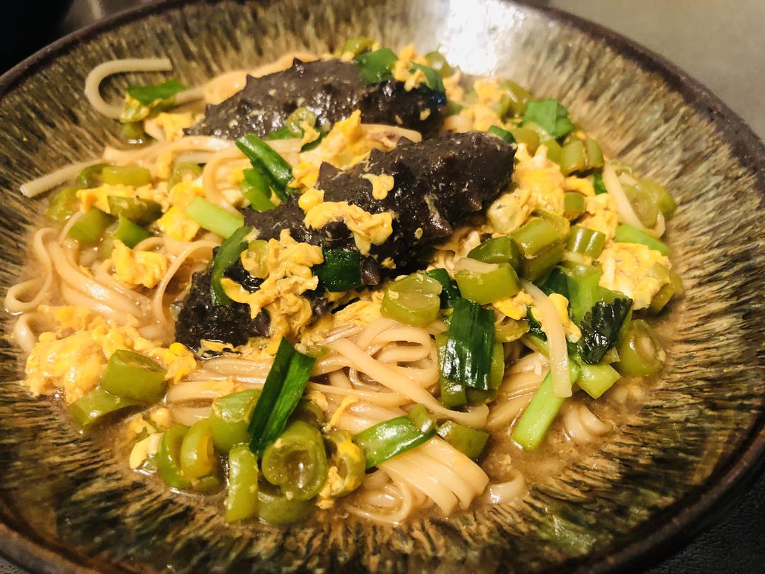 豆角海参面的做法