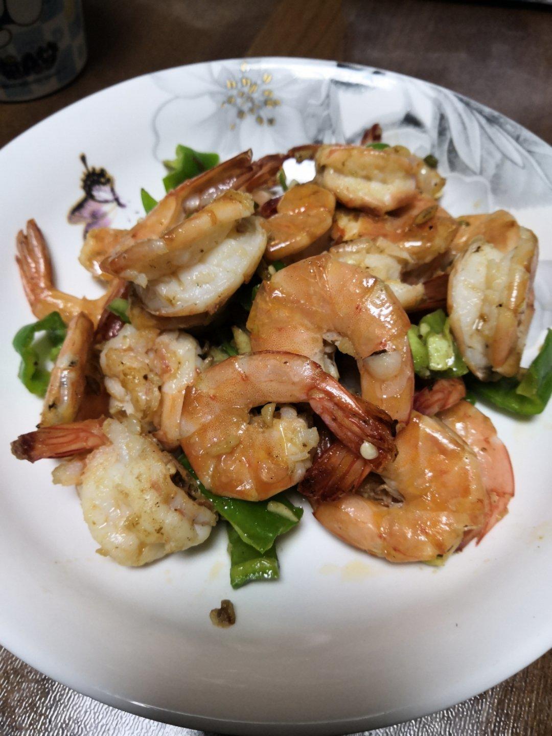 青椒炒虾