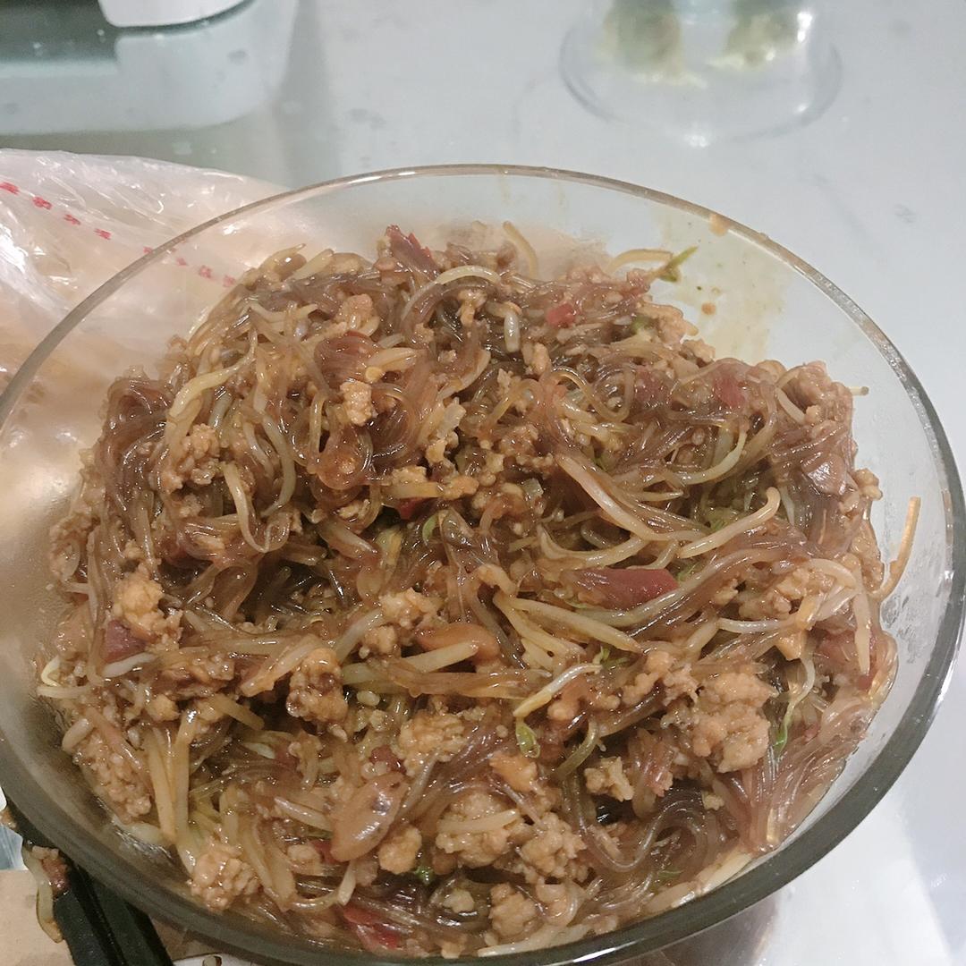 肉末豆芽炒粉丝