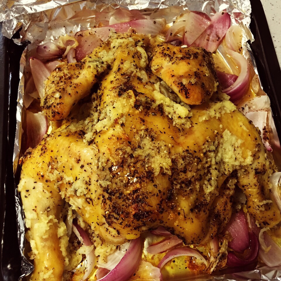 香蒜黄油烤鸡