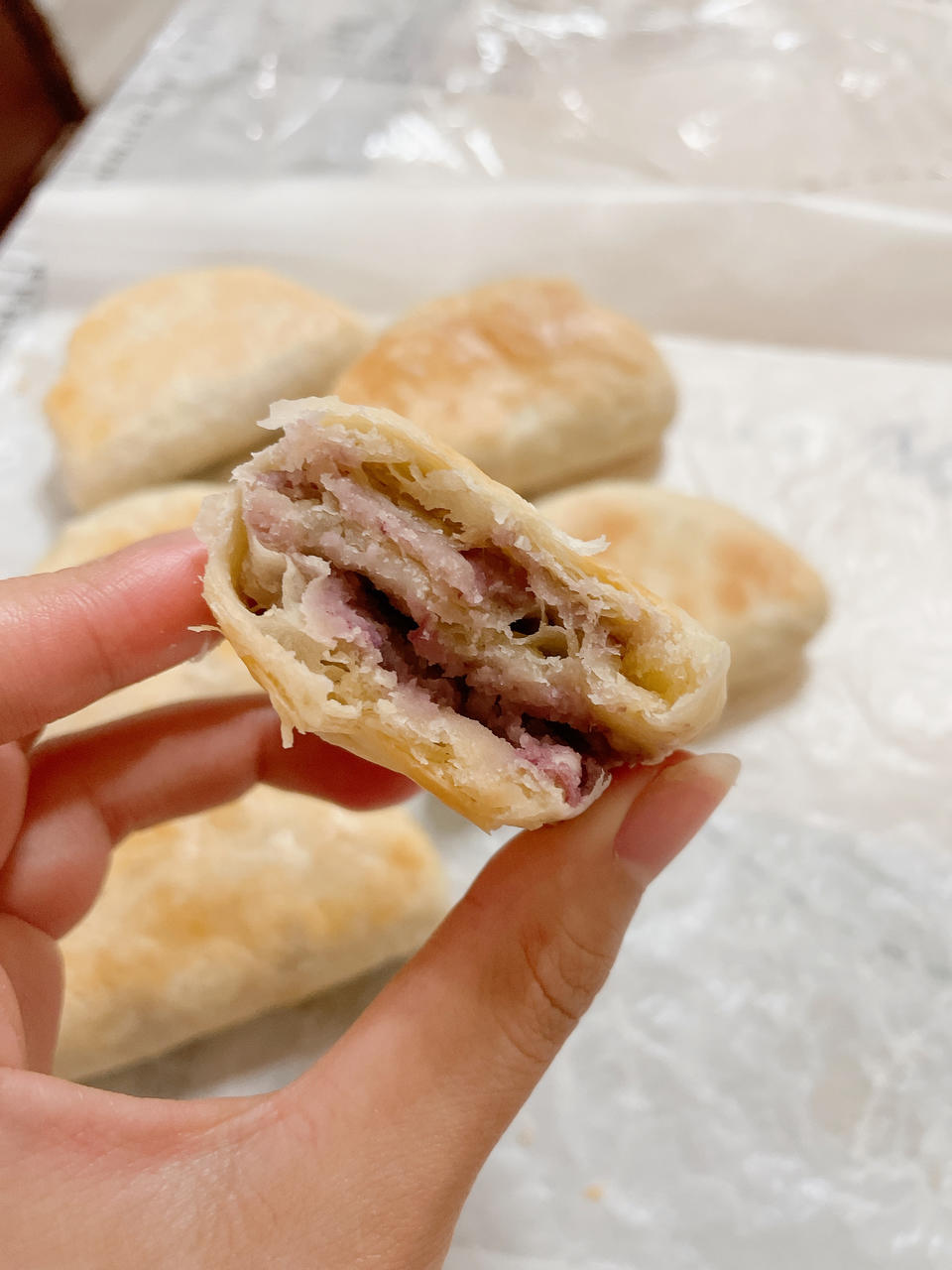 网红紫薯芋泥饼，平底锅与烤箱两种做法