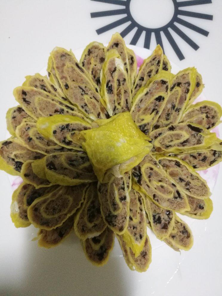 老爸的手艺---蒸肉蛋卷