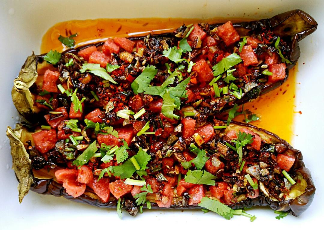 【微波炉烤茄子】