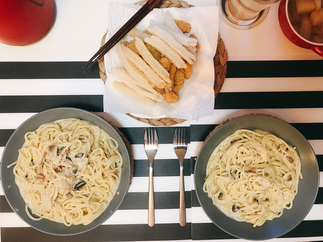 超简单的奶汁培根意面Carbonara