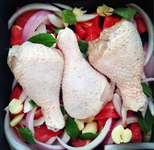 香蒜蕃茄烤鸡腿