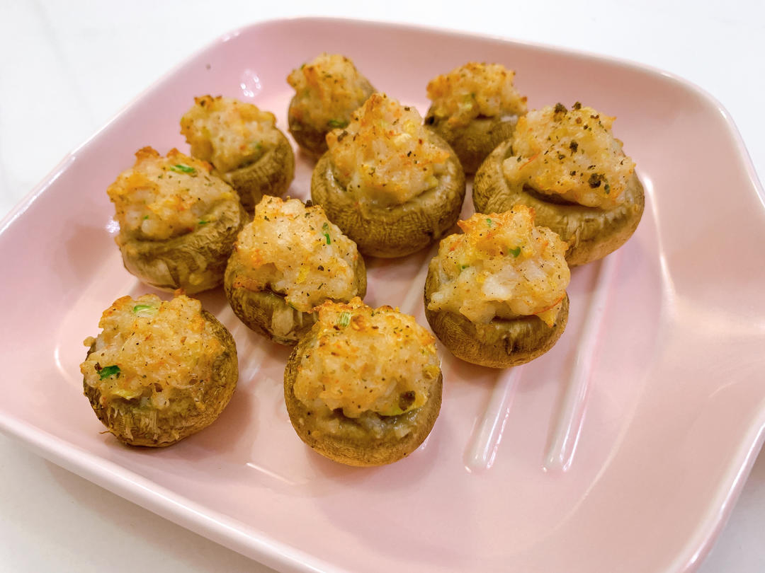 口蘑酿虾滑（烤箱版）