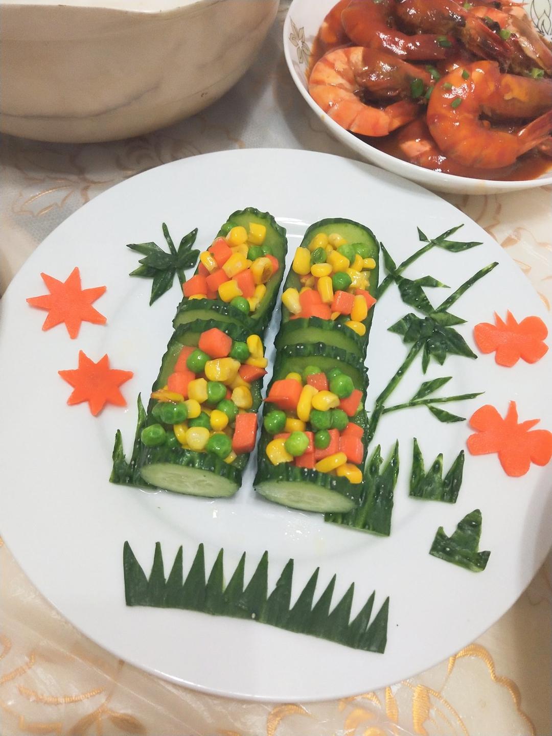翠竹报春——虾仁炒玉米粒