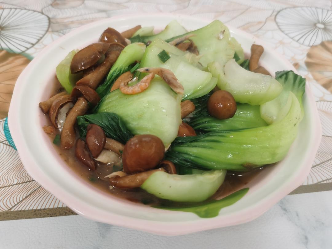 肉炒小白菜滑子蘑