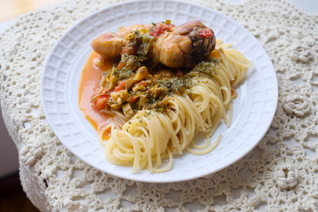 猎人鸡腿(茄汁鸡腿 意面)的做法