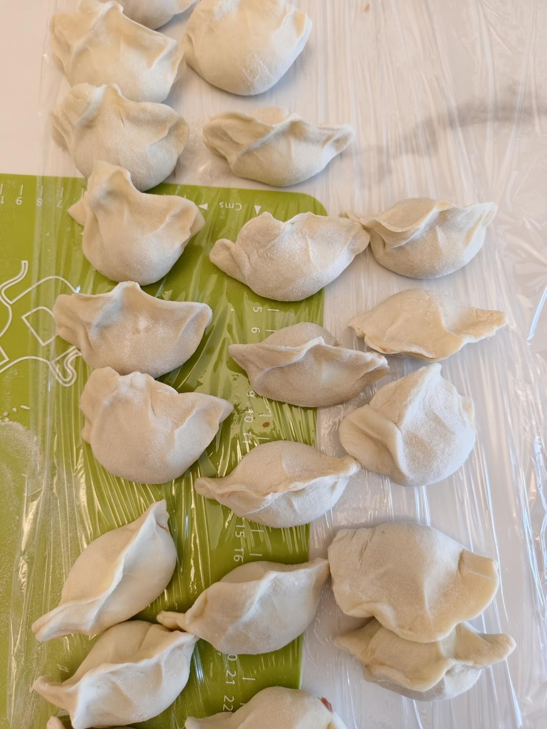 自制饺子皮包芹菜瘦肉水饺🥟