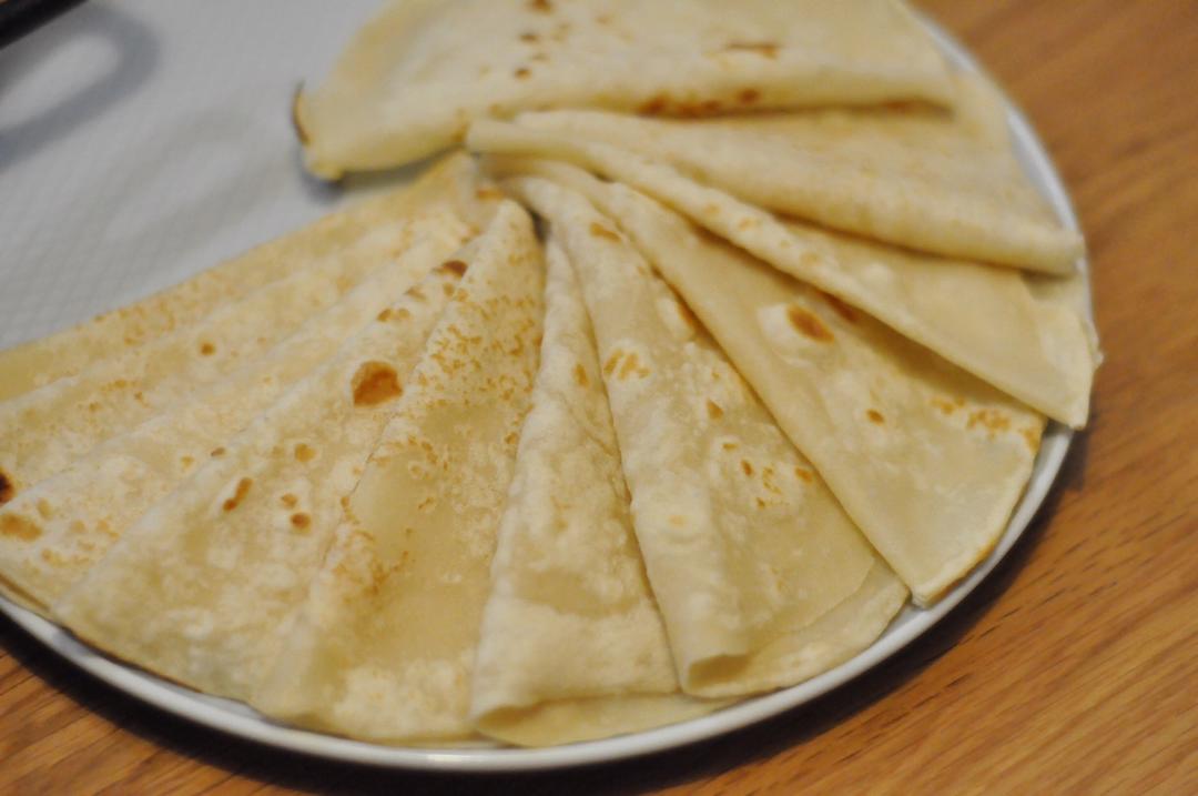 粉红老k做的烫面薄饼