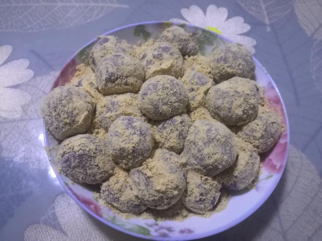 简易版紫薯糯米糍粑