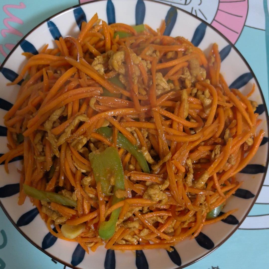 超级下饭胡萝卜丝炒肉
