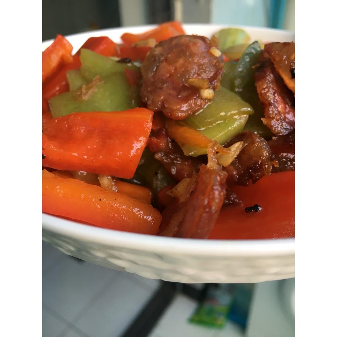 青椒炒香肠