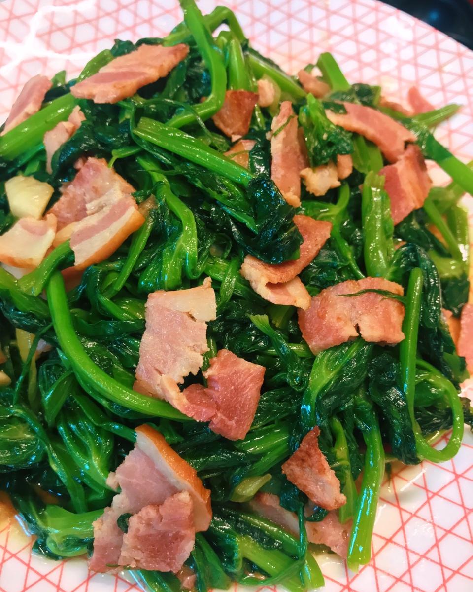 培根炝豌豆尖「满口小清新」