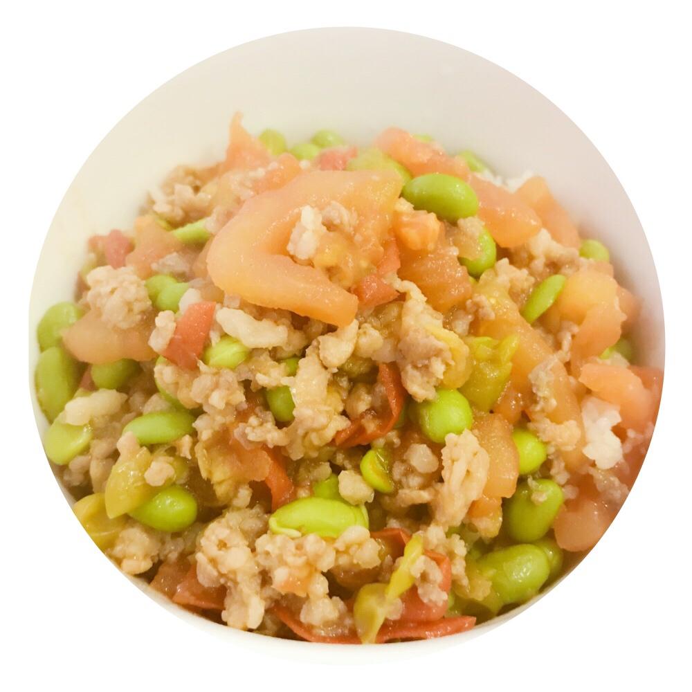 肉末番茄烧毛豆