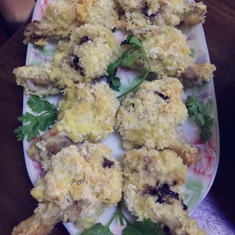 面包糠烤鸡翅