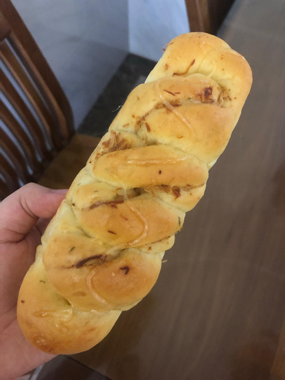 超好吃的一发肉松小卷面包