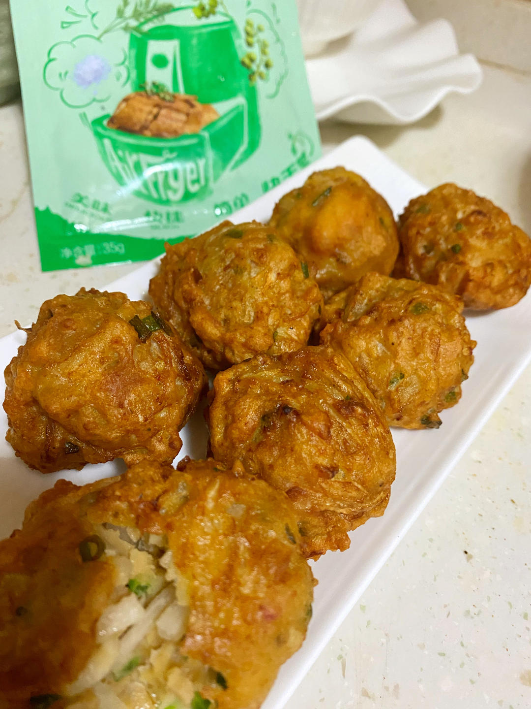 青花椒椒盐味萝卜丸子的做法