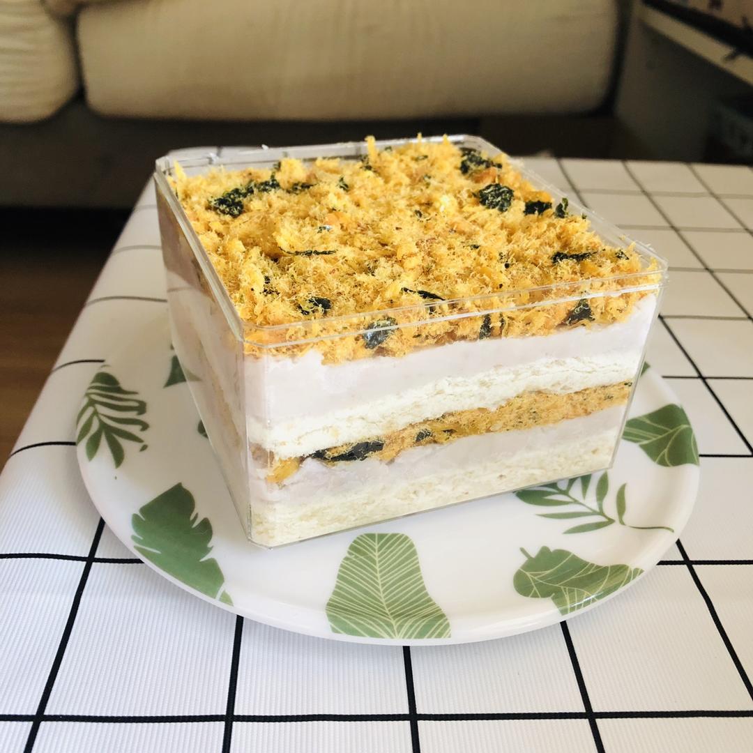 教你做【肉松麻薯芋头盒子蛋糕】