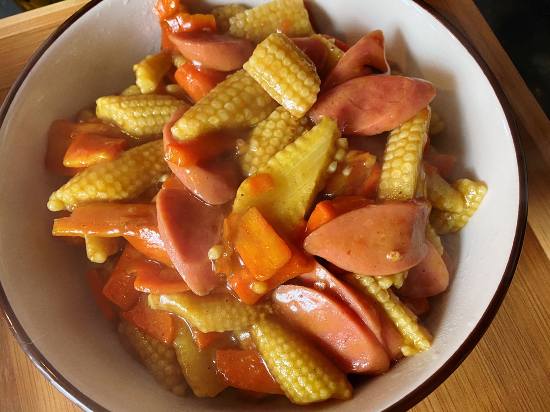 玉米笋炒胡萝卜