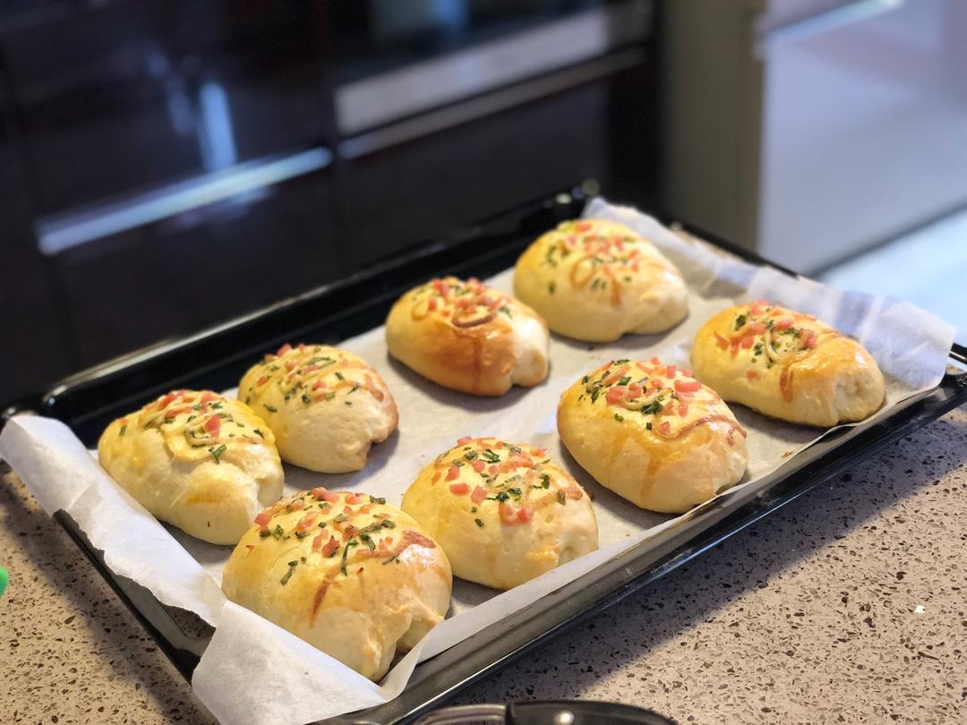 香葱火腿肉松面包
