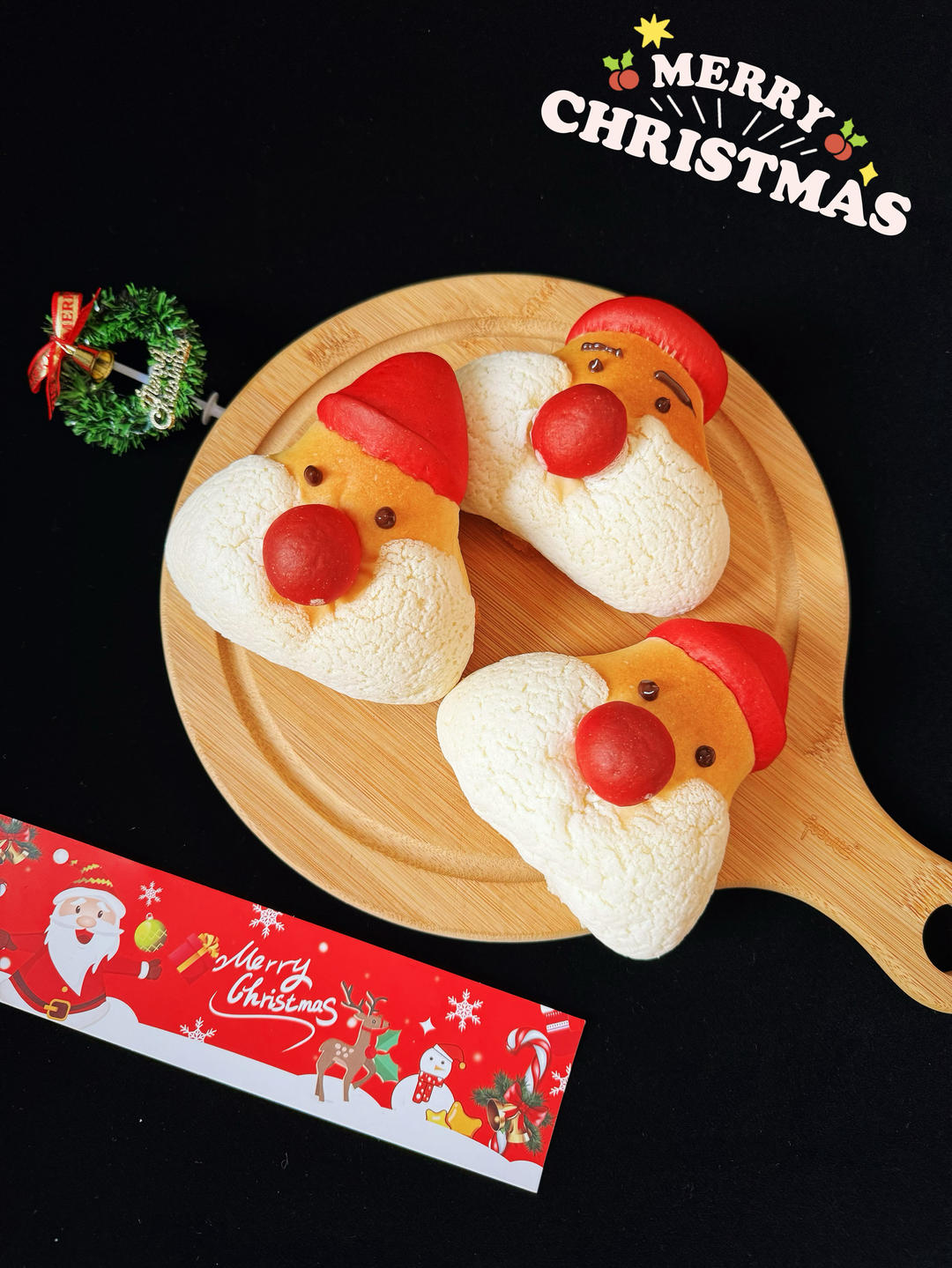 无需模具，圣诞限定|好吃又可爱的圣诞老人面包