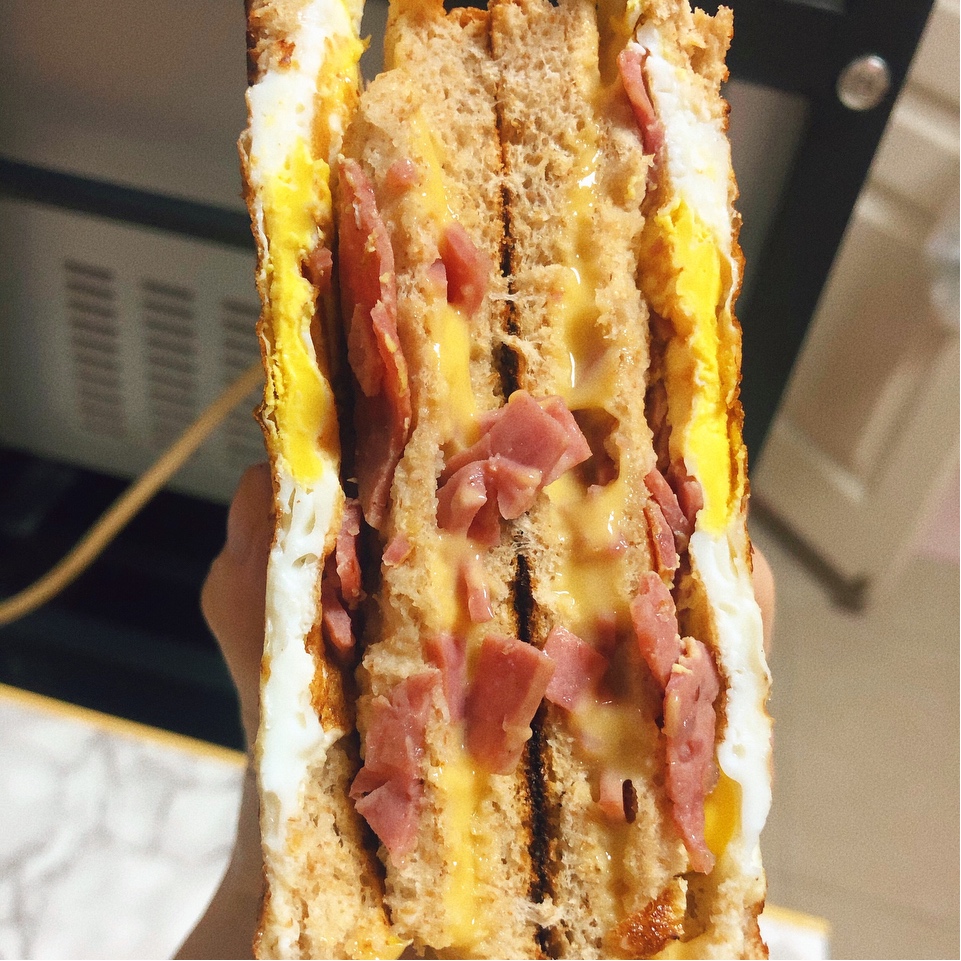 爆浆芝士火腿三明治🥪低脂早午餐（5分钟零厨艺快手）的做法 步骤11