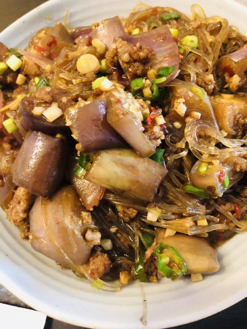 茄子肉末粉丝煲
