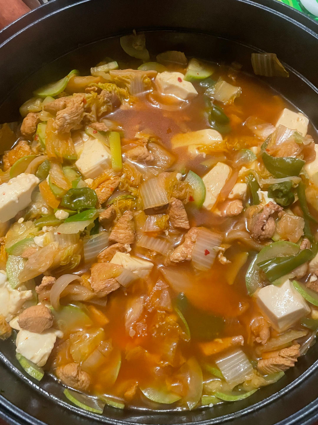 低脂高蛋白韩式辣白菜鸡胸肉豆腐汤|减肥食谱