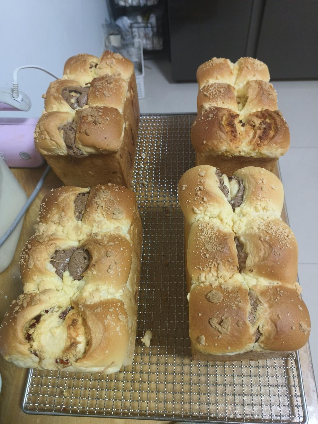 【奶酥吐司】｜抹茶+可可两种口味｜简单快手版