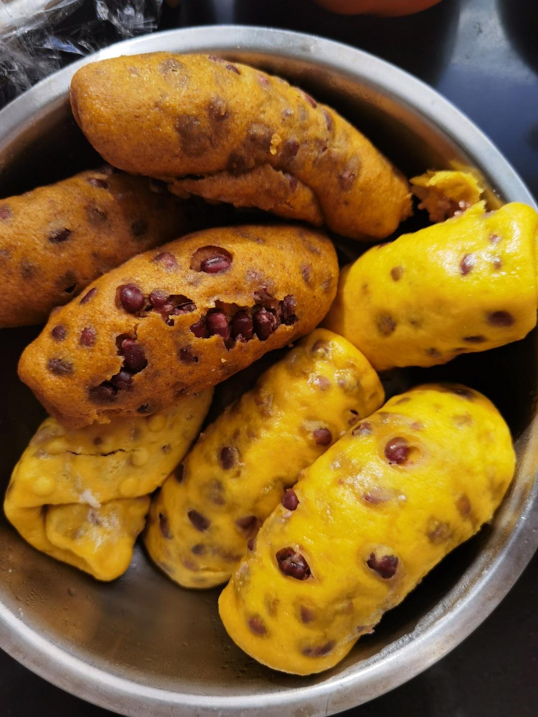 美味南瓜红豆卷，好看又好吃