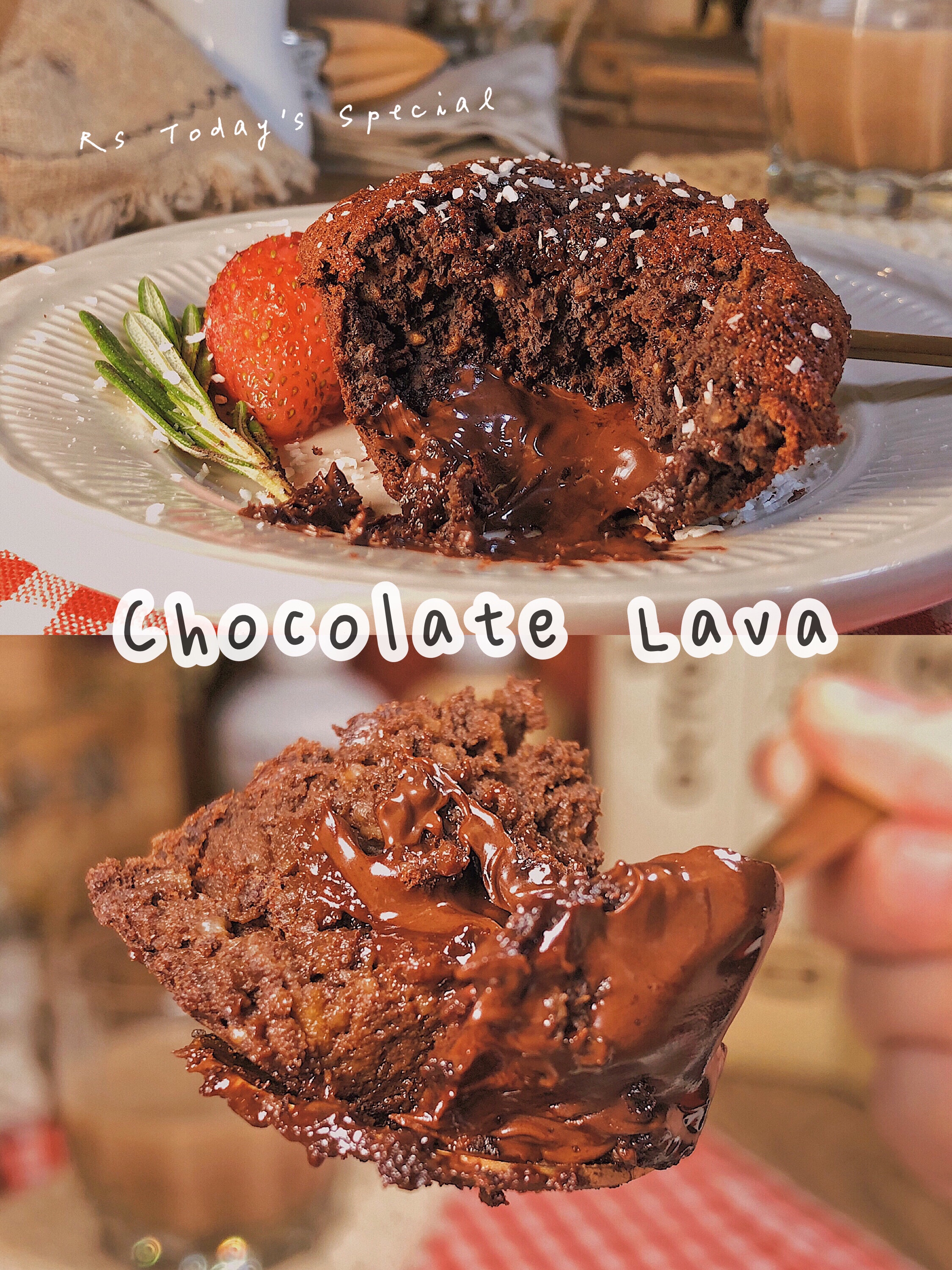 无油糖低卡‼️巧克力熔岩蛋糕🍫燕麦甜品的做法