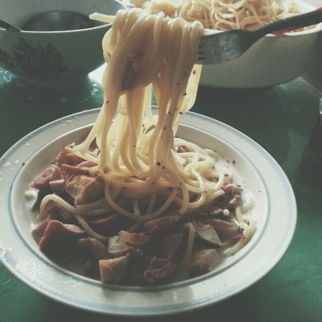 必胜客的味道芝士培根意大利面