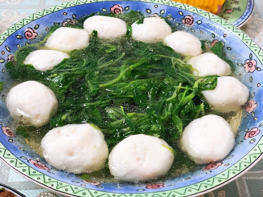 青菜秧肉圆汤（老少皆宜）