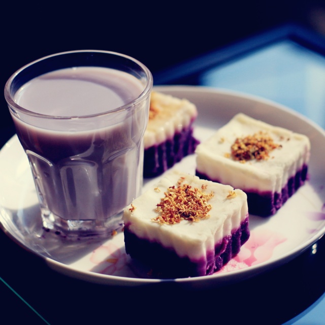 桂花山药紫薯糕