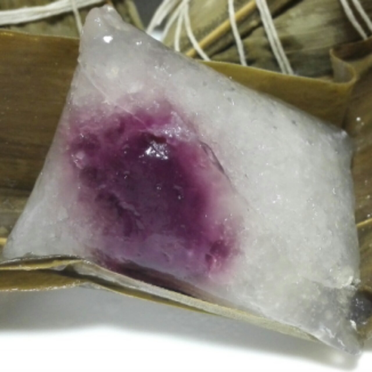 紫薯绿西米粽