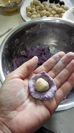 三色汤圆——南瓜&紫薯&抹茶汤圆的做法 步骤6