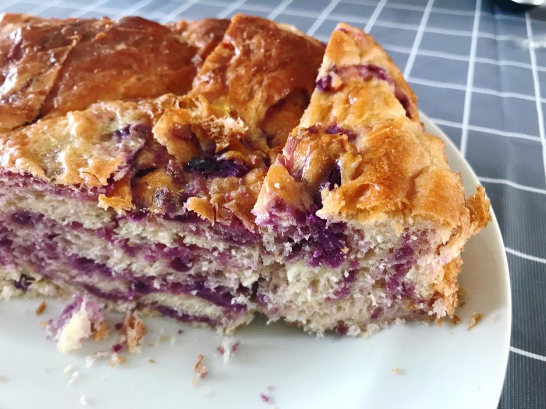 入门级不用揉出膜的手撕紫薯面包无黄油版