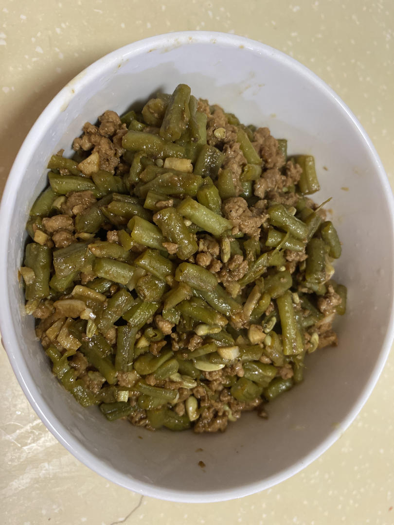 香辣肉末炒豆角 Hot Chili Beans with Pork Mince