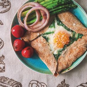 健康法式早餐-火腿奶酪荞麦格雷饼 Galette (仿魔都网红款)的做法 步骤6