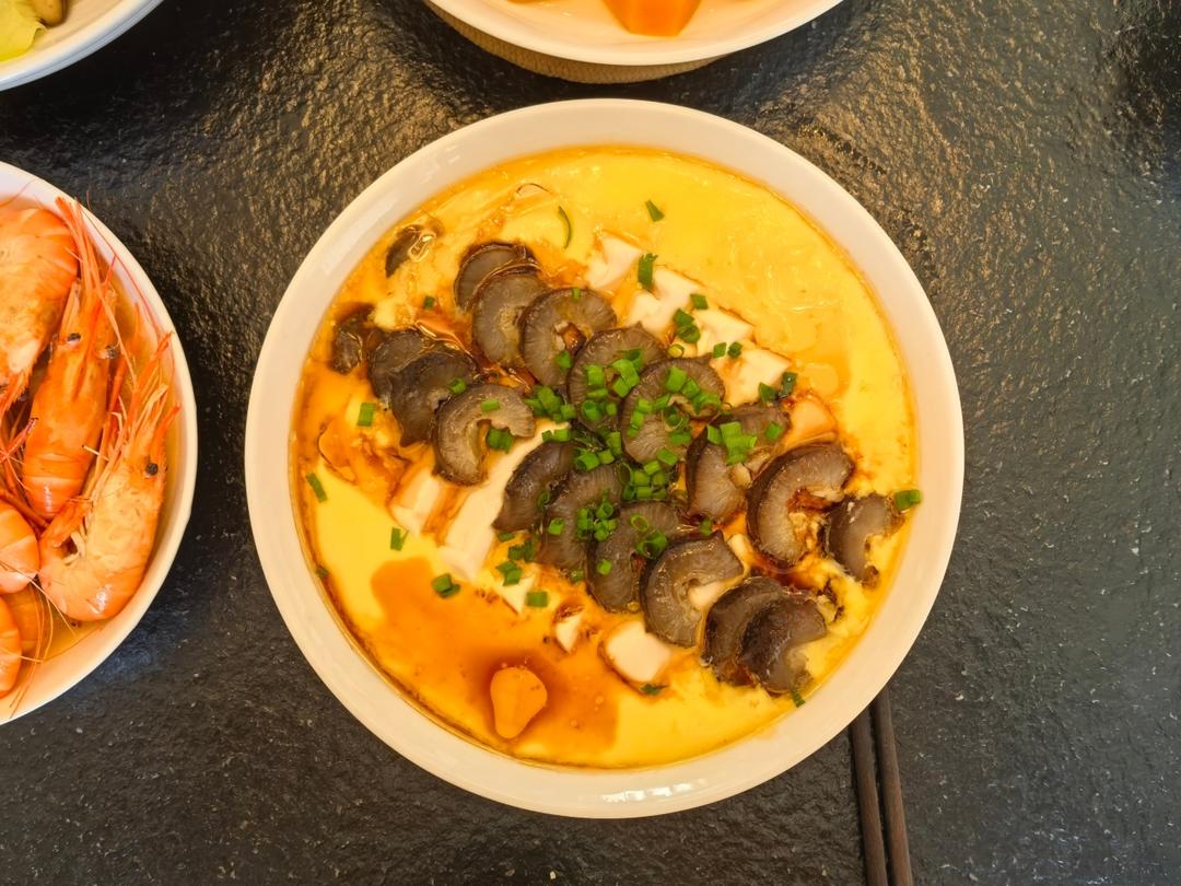 虾仁豆腐蒸水蛋