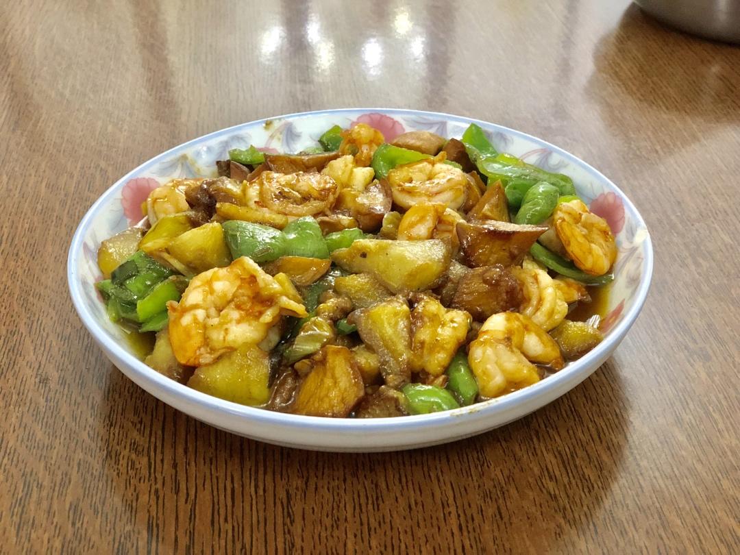 虾仁烧茄子「少油版」