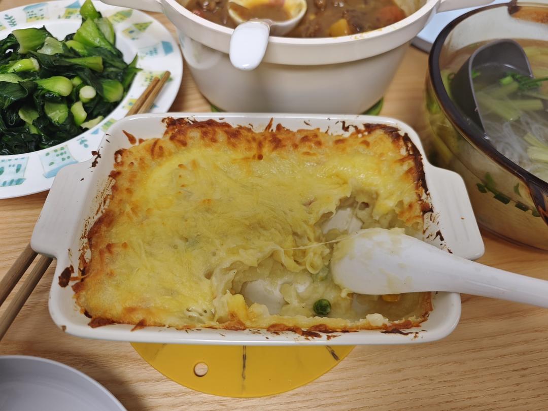 芝士焗土豆泥（烤箱版），小朋友们最爱
